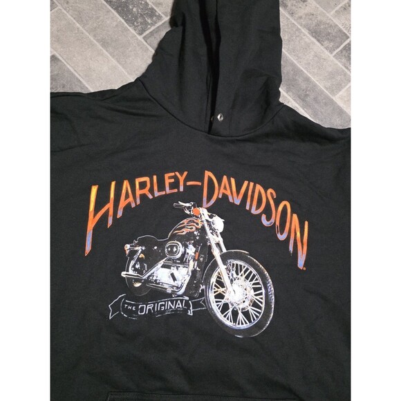 New Harley-Davidson Men's Hooded Sweatshirt, Bar & Shield Zip Black Hoodie Sz XL - Picture 4 of 7